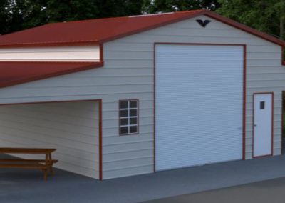 High-quality custom metal RV garage building with dual side porch