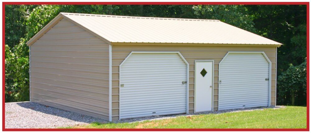 Building Solutions to Build on Site - Metal 2-Door Garage Workshop